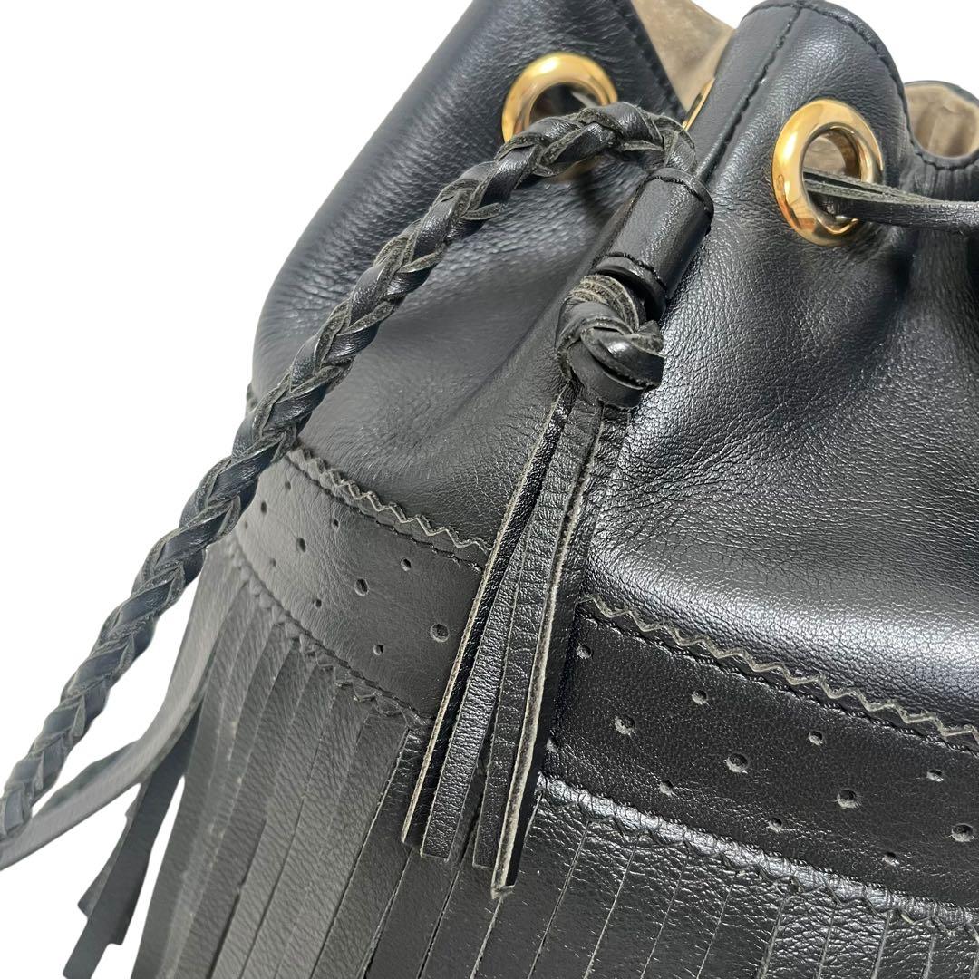 J&M DAVIDSON フリンジ　カーニバル　巾着バッグ　ワンショルダー