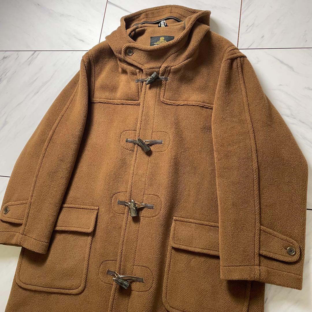 希少 黒タグ グレンフェル ダッフルコート ヴィンテージ ヘリンボーン 茶 40