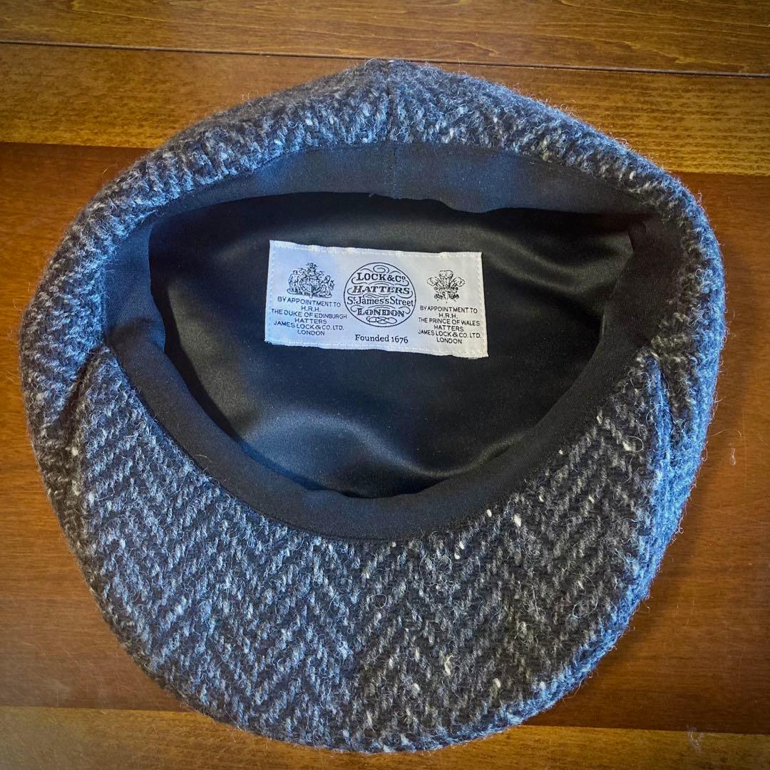 美品JamesLock ドネガルツイード8枚はぎキャスケットイギリス王室御用達