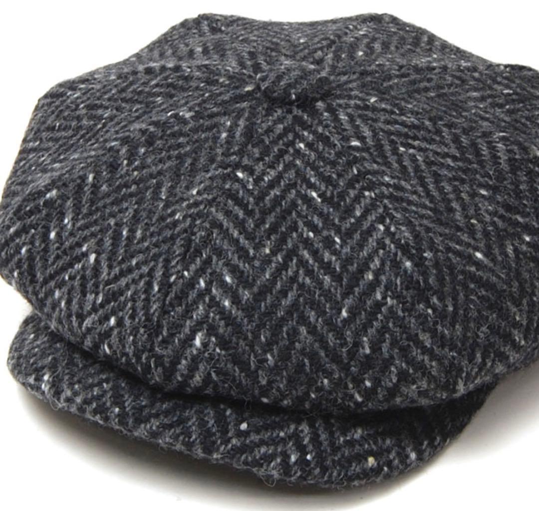 美品JamesLock ドネガルツイード8枚はぎキャスケットイギリス王室御用達