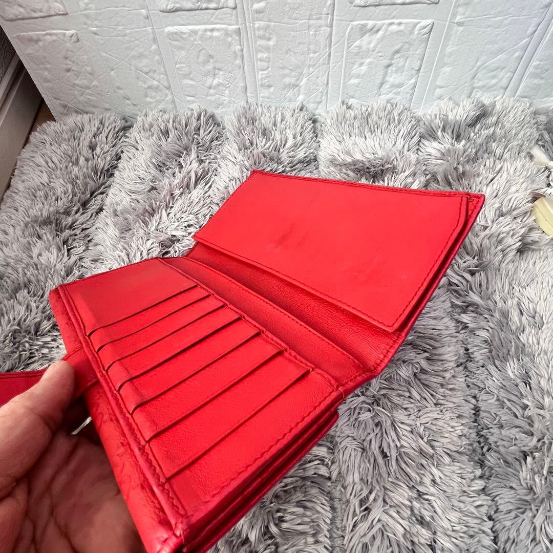 美品✨GUCCI コンチネンタル　シマ　長財布　インターロッキング　朱色