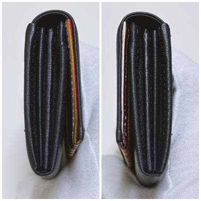 Paul Smith ポールスミス レザー 名刺入れ ストライプ ネイビー