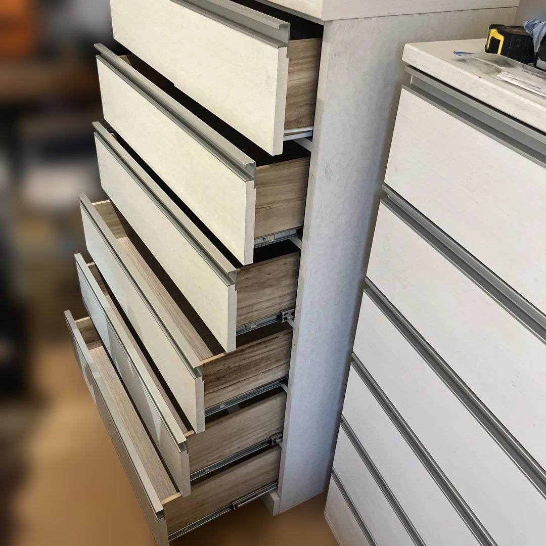 ハイチェスト ホワイト　6段W798×D420×H1280