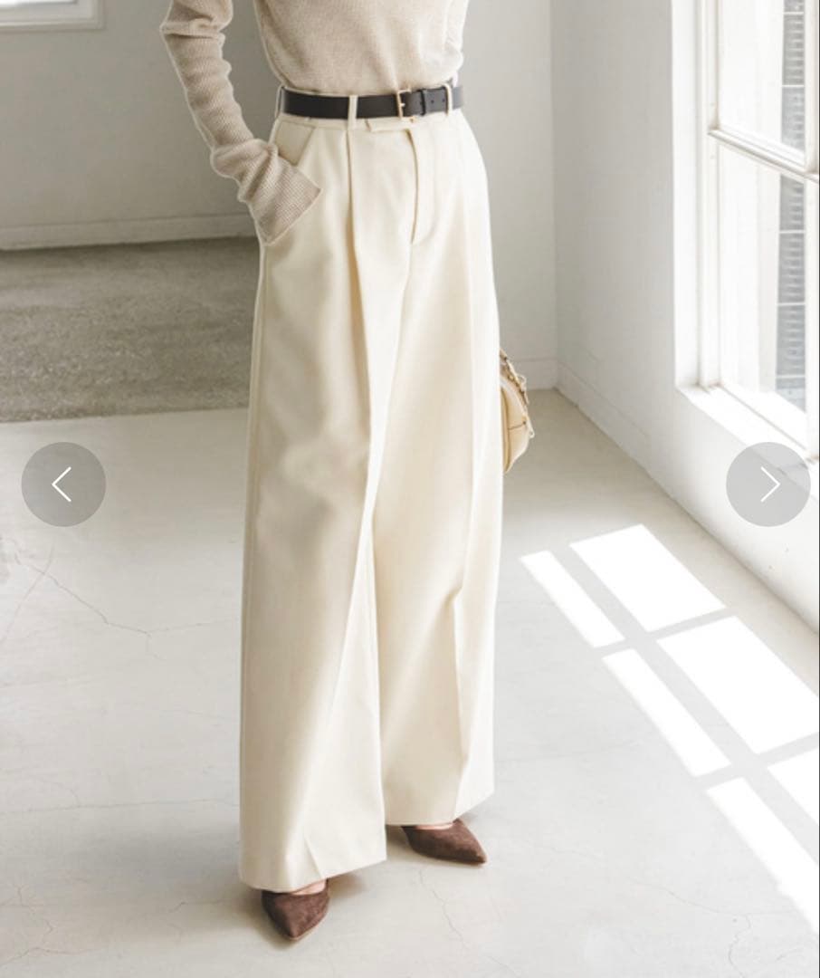 新品★ Noble ウールギャバスラックスパンツ