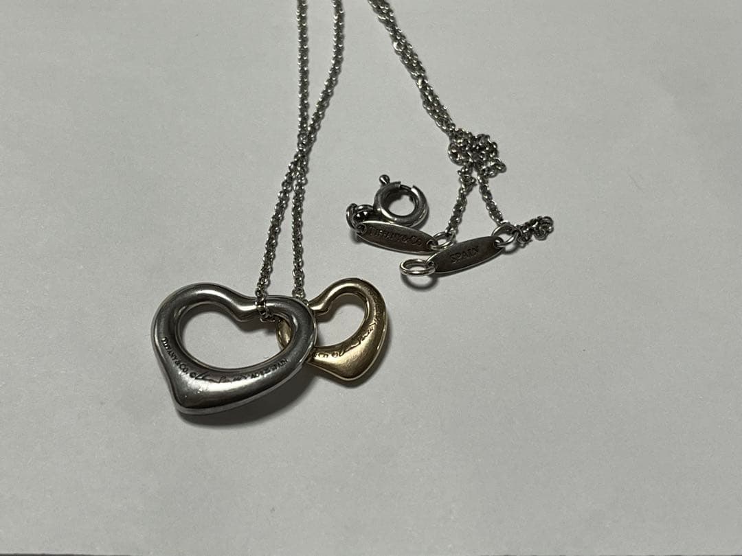 ティファニー　2連　ネックレス　オープンハート　ローズゴールド