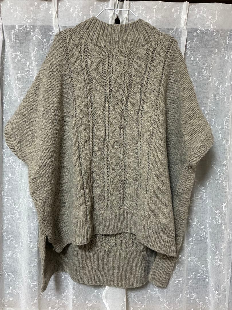 kagure ケーブル編み グレー ニットベスト