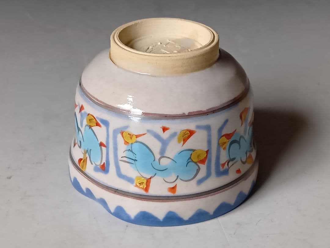 京*鍵様 人間国宝・加藤卓男「ペルシャ色絵遊鹿文酒杯」/共箱