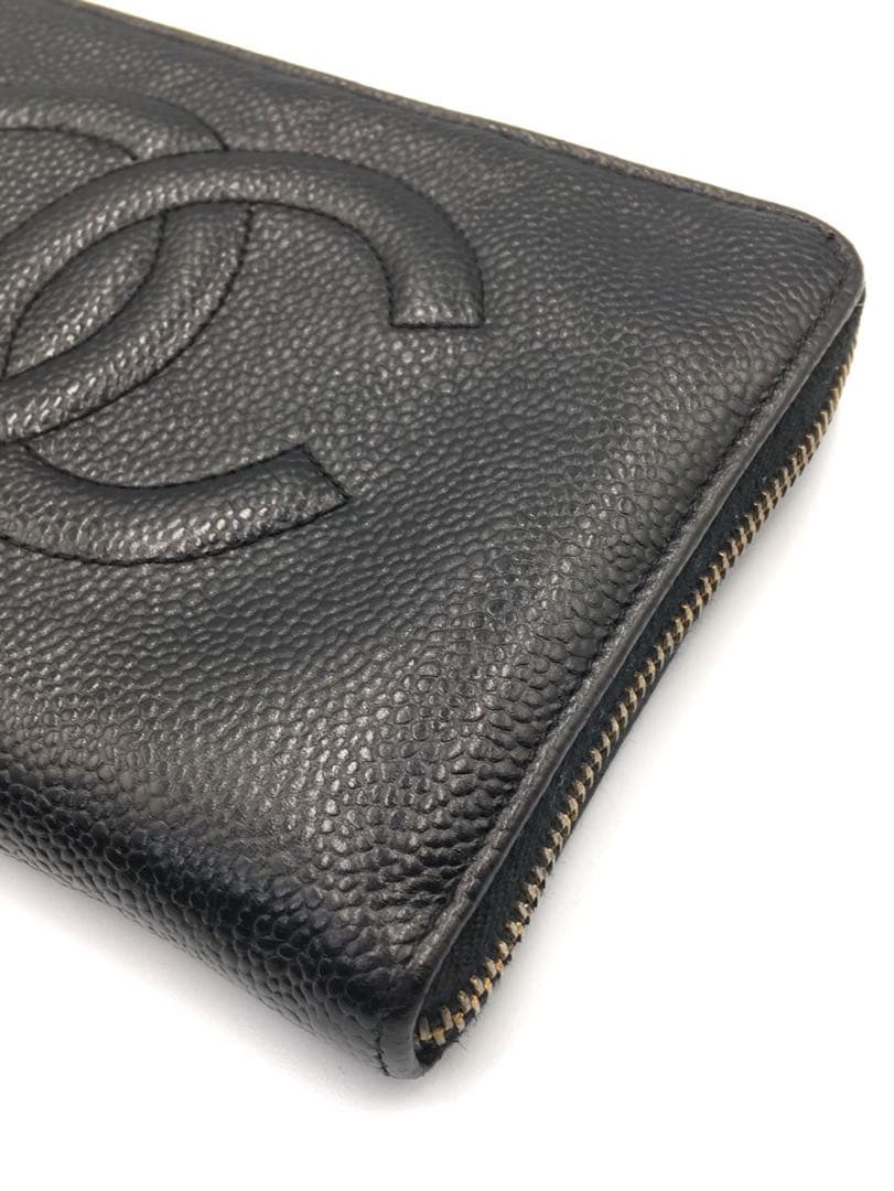 シャネル　キャビアスキン　長財布