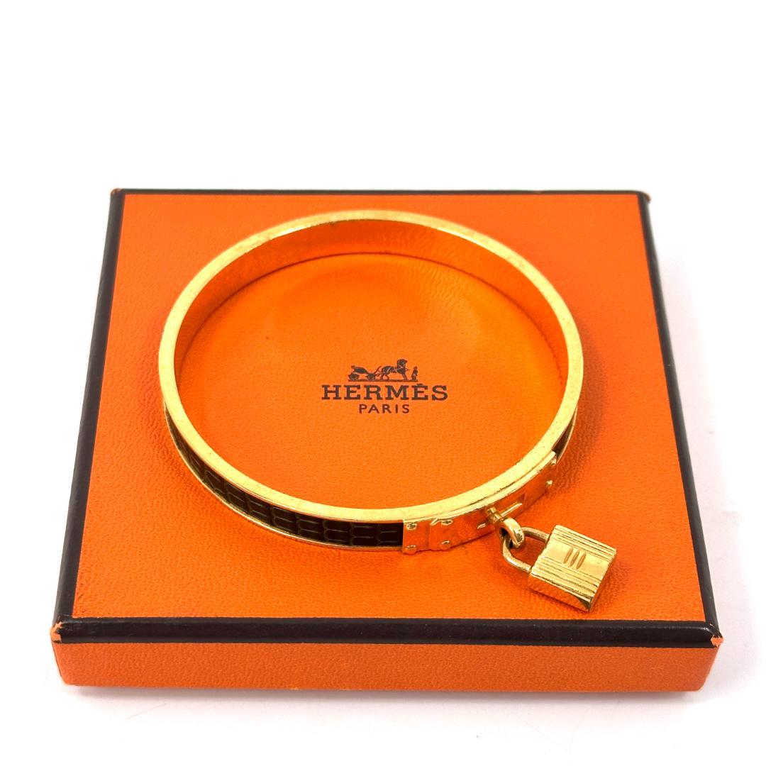 【箱付き】HERMES ゴールド ケリー南京錠 バングル ブレスレット