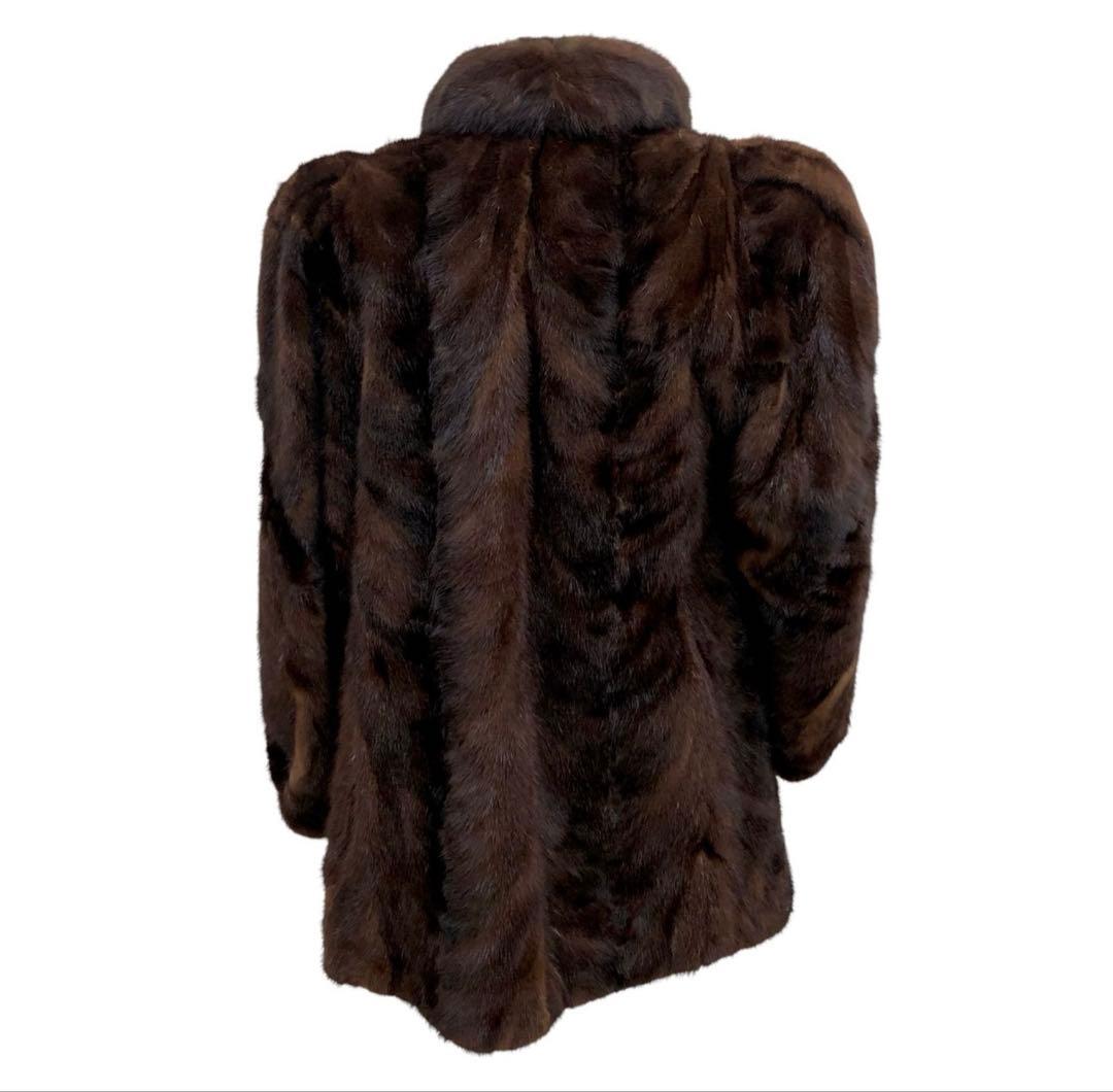 Hydraハイドラ リアルファーコート 毛皮 ブラウン フラワーモチーフ付き