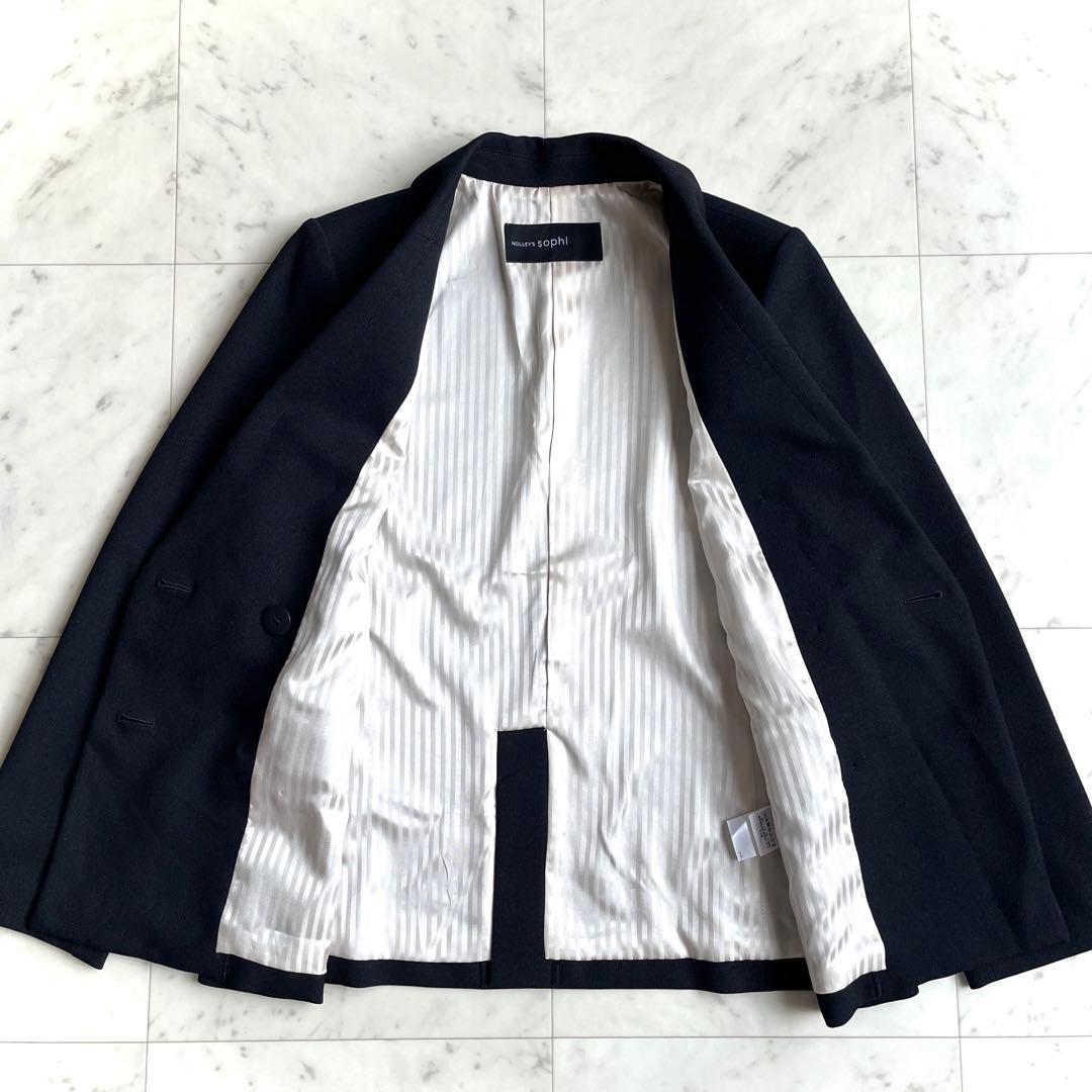 美品 ノーリーズソフィー テーラードジャケット 紺ブレ 金ボタン ネイビー 38