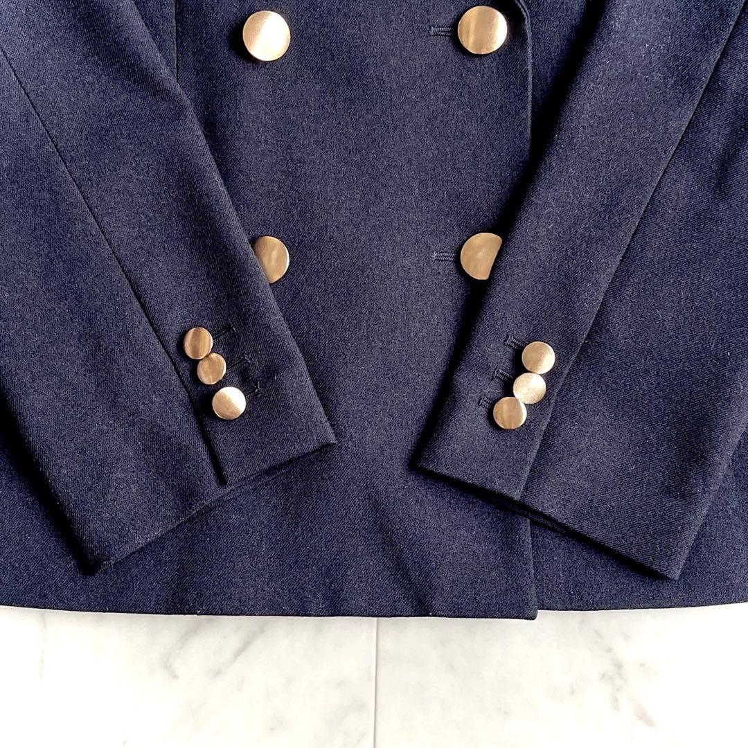 美品 ノーリーズソフィー テーラードジャケット 紺ブレ 金ボタン ネイビー 38