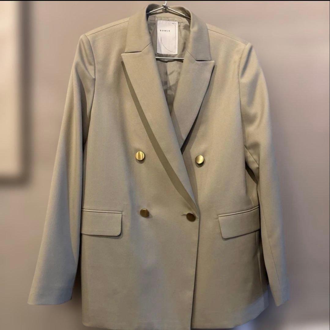 ノーブル　3.4万　新品タグ付　トリコチンピークドラペルジャケット　グリーンB