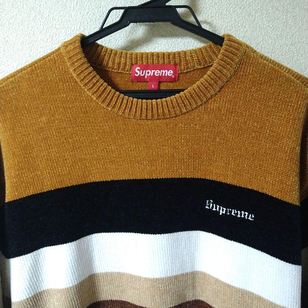 【美品】Supreme シュプリーム 18FW シェニールセーター Lサイズ