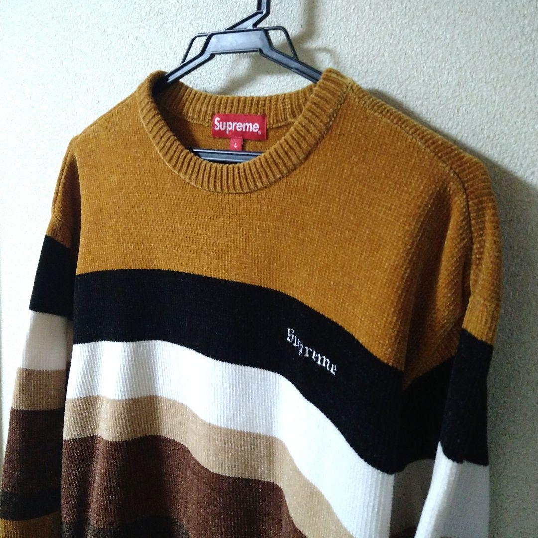 【美品】Supreme シュプリーム 18FW シェニールセーター Lサイズ