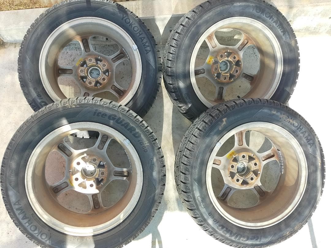 リーフ (ZE0) 用アルミ＋スタッドレスig60 205/55r16 23年製