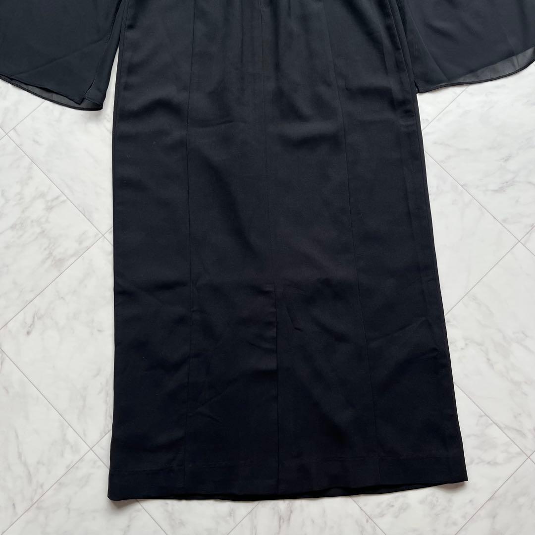 atlo スリットスリーブ　ジレ付きロングワンピース　オケージョン　ブラック　M