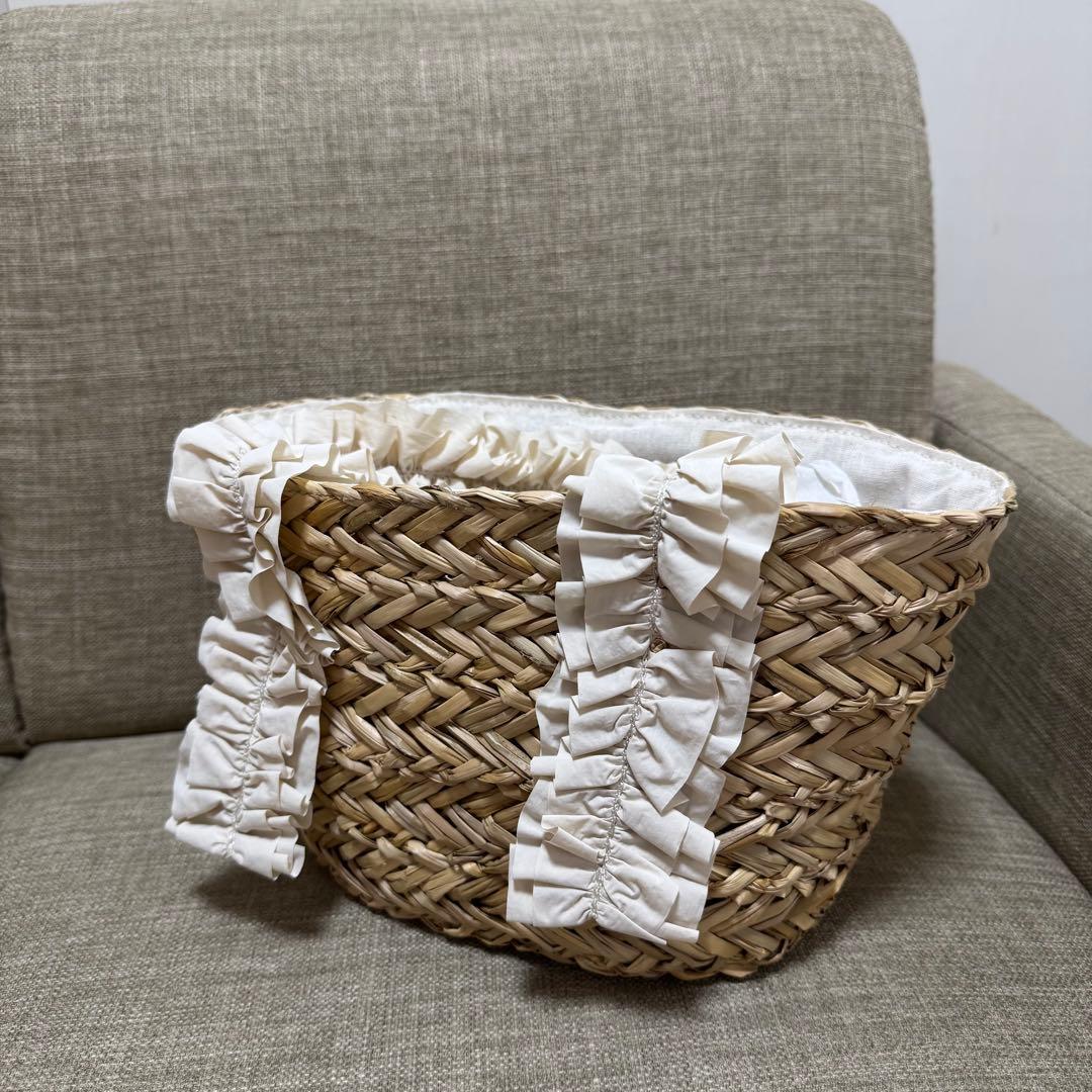 スナイデルホーム ビジューかごバッグ アイボリー