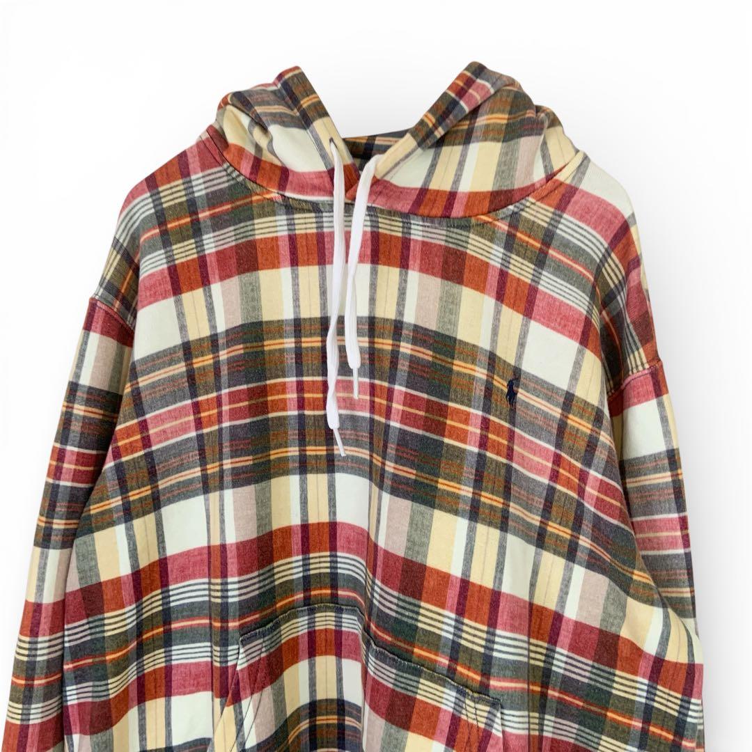 【正規品】ポロラルフローレン⭐️パーカー　コットン　チェック柄　XL