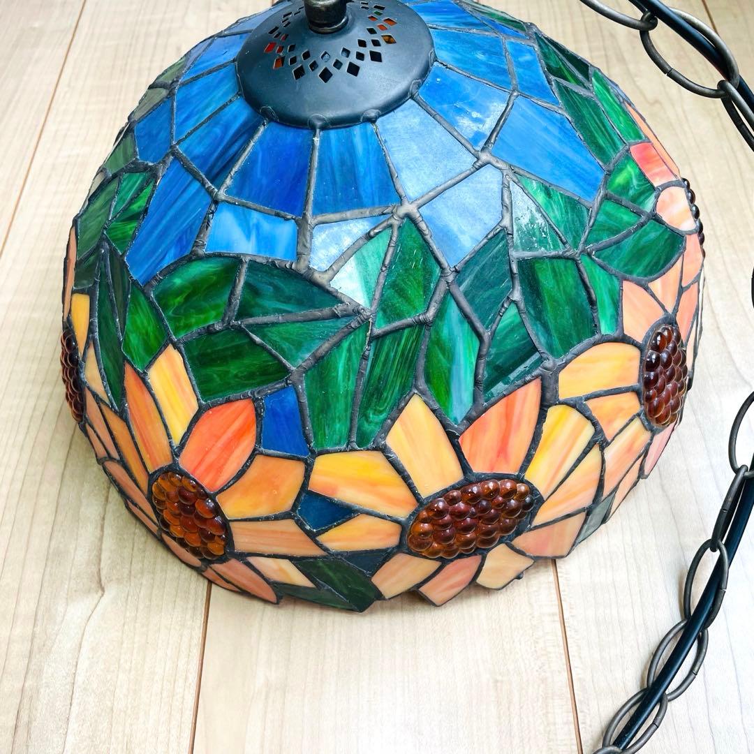 ステンドグラス ペンダントライト 豪華天井照明 ガラス工芸品 電源直結タイプ