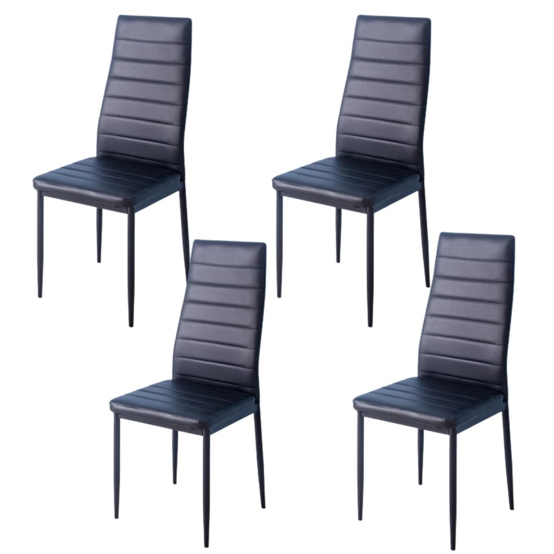 【ブラック4脚セット】ダイニングチェア ダイニング チェアー PU　座り心地いい