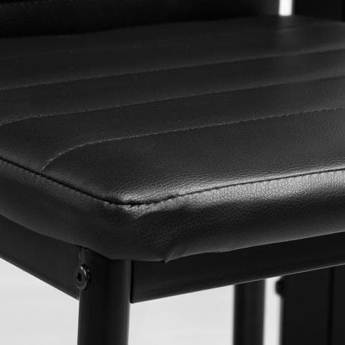 【ブラック4脚セット】ダイニングチェア ダイニング チェアー PU　座り心地いい