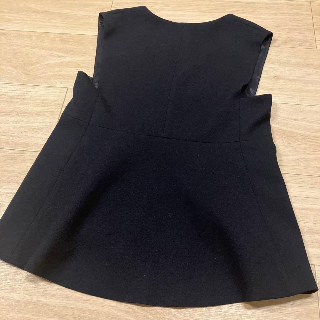 green label relaxing ソフト ジョーゼット ペプラム ジレ