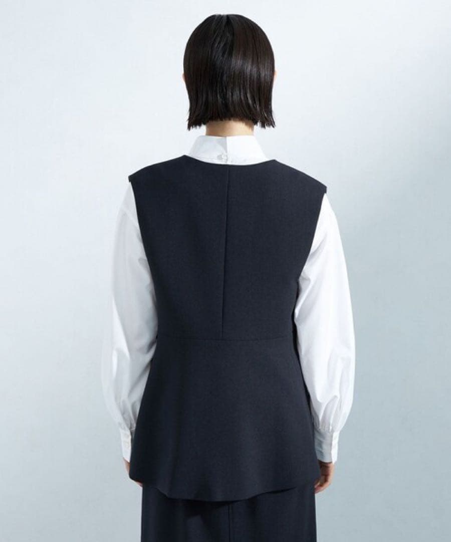 green label relaxing ソフト ジョーゼット ペプラム ジレ