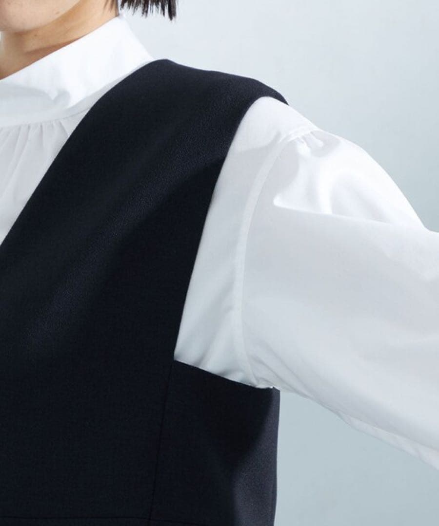 green label relaxing ソフト ジョーゼット ペプラム ジレ