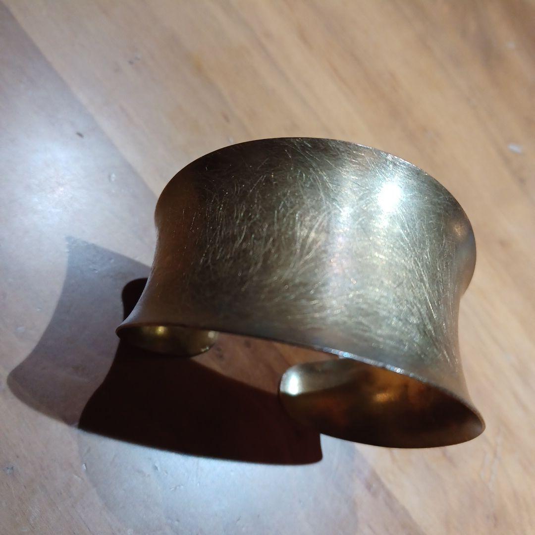 【美品】FONTE バングル 地金SILVER925 18金コーティング★巾着付