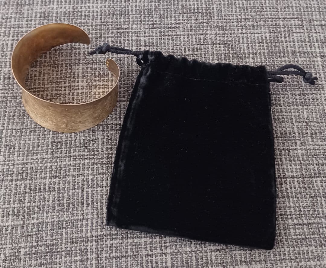 【美品】FONTE バングル 地金SILVER925 18金コーティング★巾着付