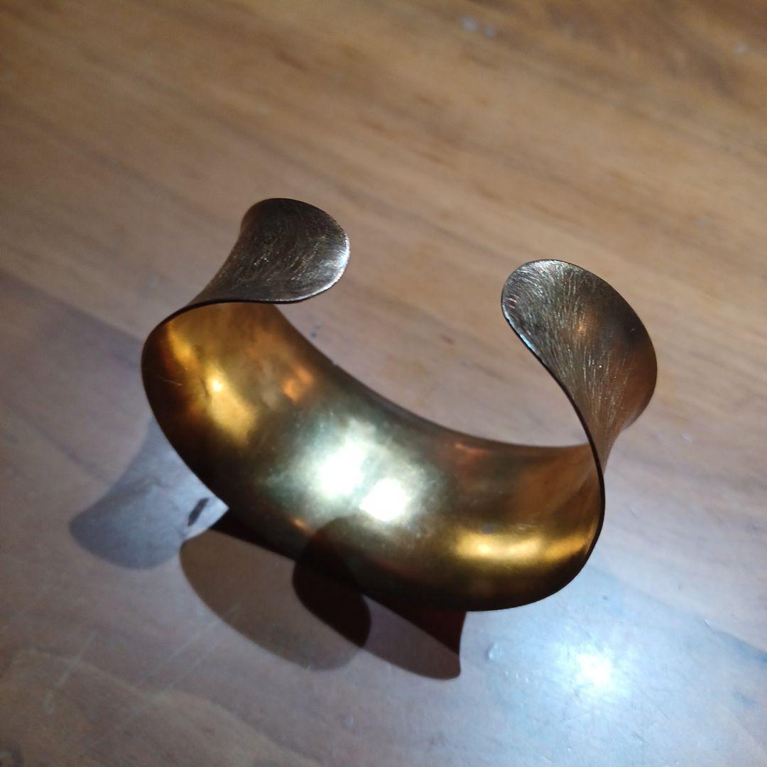 【美品】FONTE バングル 地金SILVER925 18金コーティング★巾着付