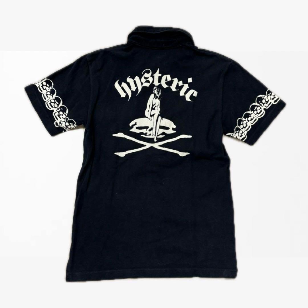 HYSTERIC GLAMOUR スカル ポロシャツ 半袖 ブラック