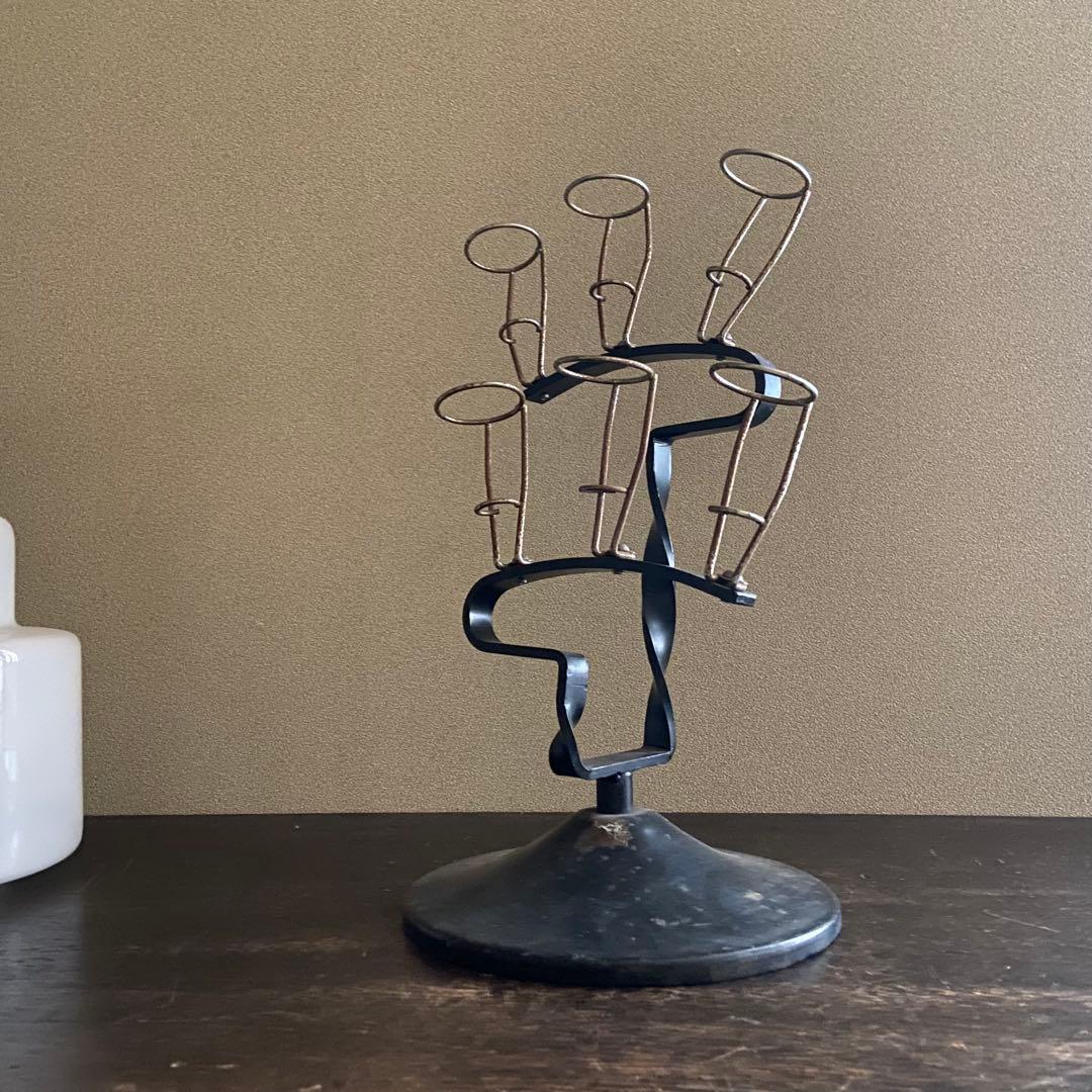 ビンテージ　傘立て　店舗什器　非売品　スチール製　レトロ　日傘立て　6本用