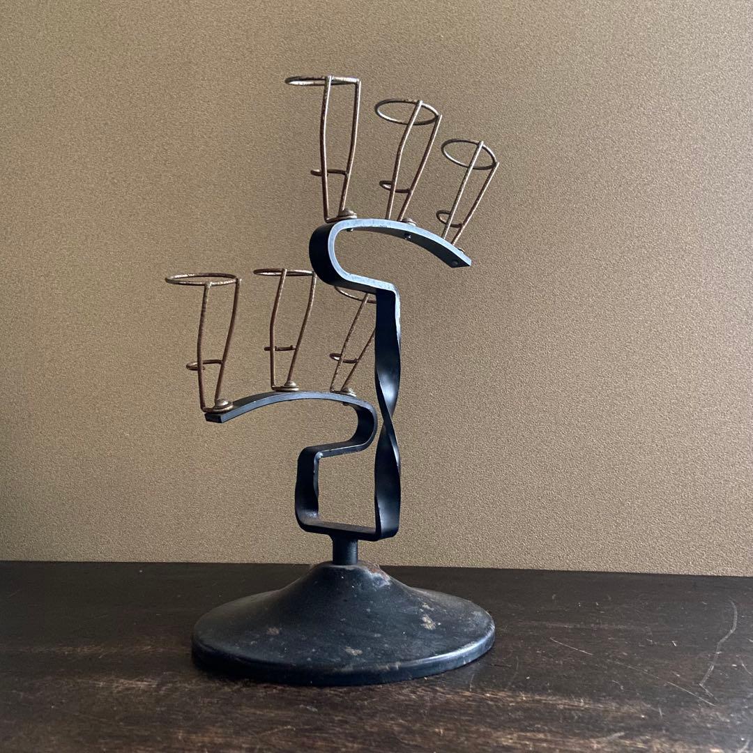 ビンテージ　傘立て　店舗什器　非売品　スチール製　レトロ　日傘立て　6本用