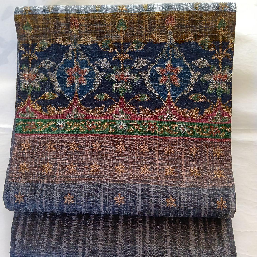 正絹　渡文　波衣　花柄　袋帯