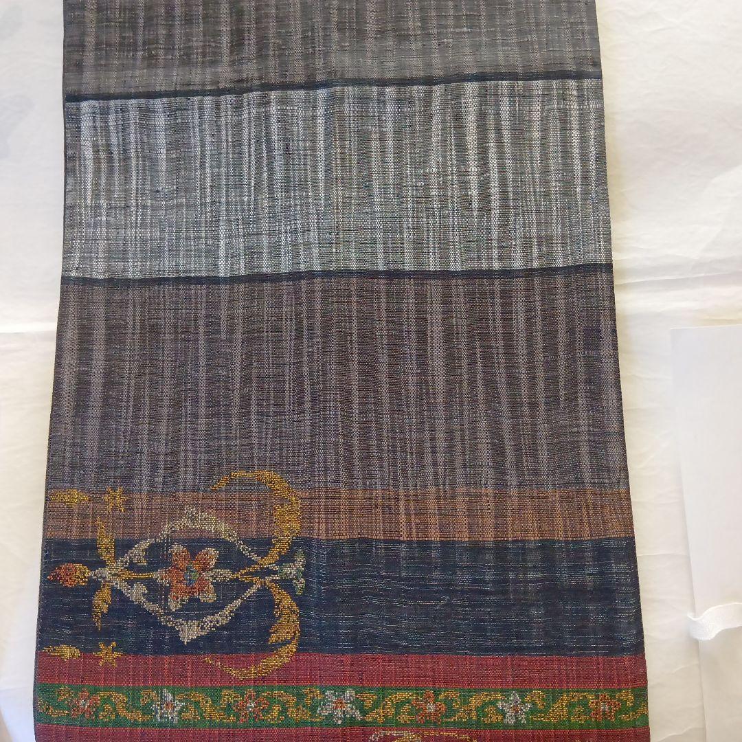 正絹　渡文　波衣　花柄　袋帯