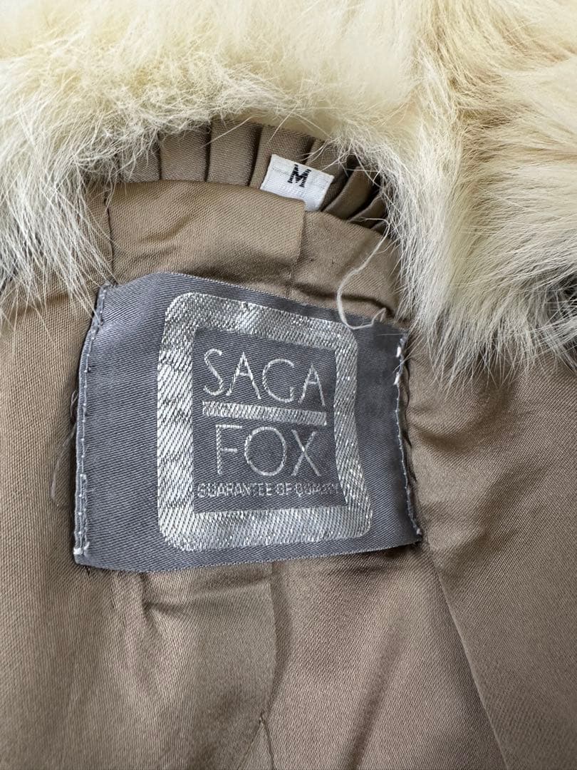 ☆SAGA FOX アイボリー 毛皮コート Mサイズ