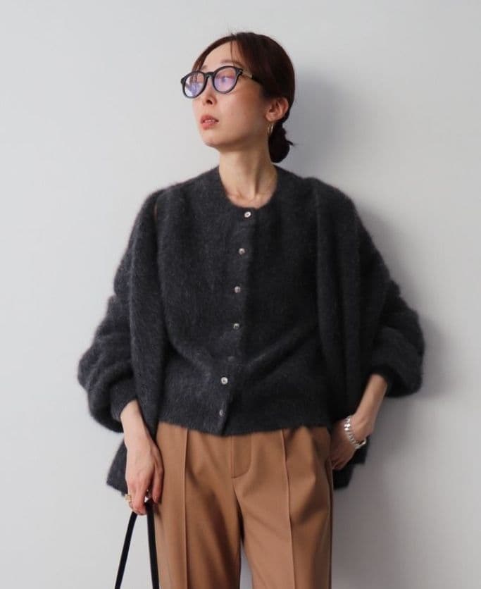 NOBLE　FOX/Caファーニットフロントボタンベスト