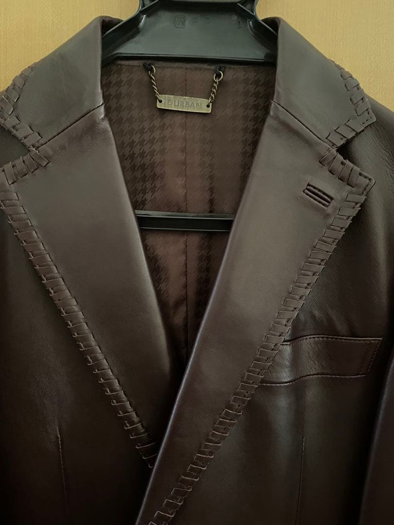 DURBAN レザー　テーラードジャケット 茶色　メンズ Ｌ　本革