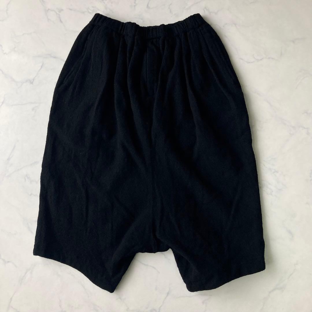 ブラックコムデギャルソン 縮小ウール バルーン ペンギンパンツ 黒