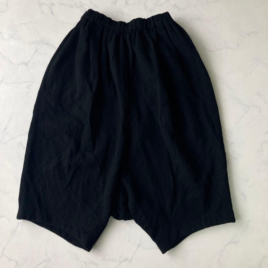 ブラックコムデギャルソン 縮小ウール バルーン ペンギンパンツ 黒