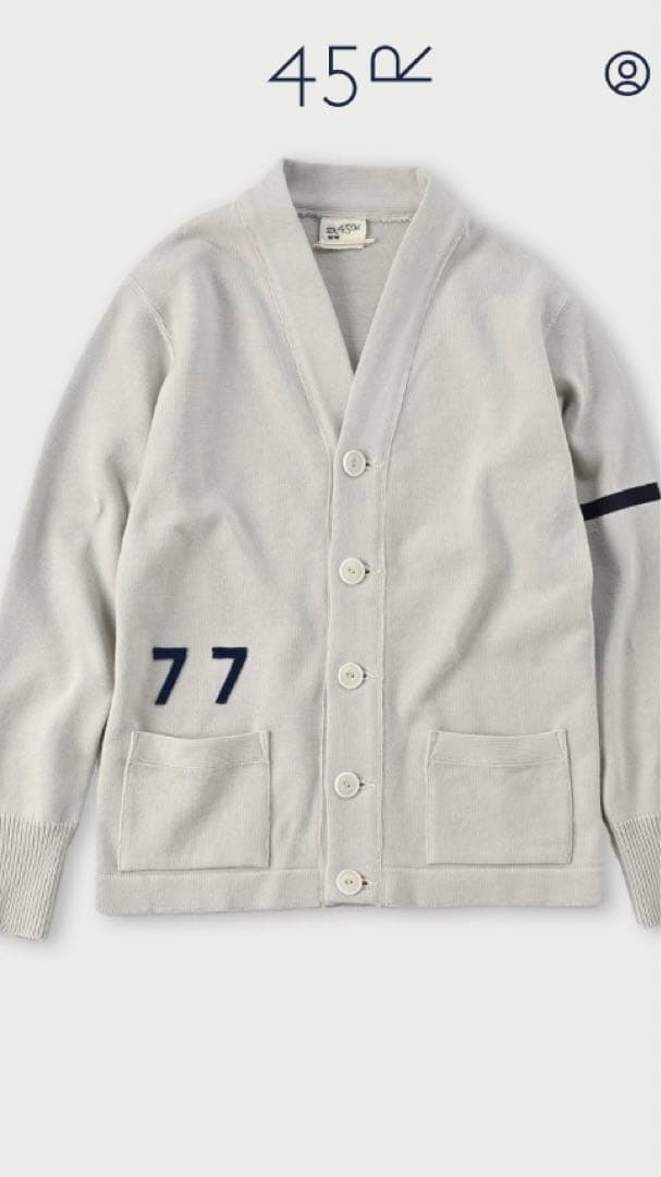 45R 77ニットソーの908レタードカーディガン