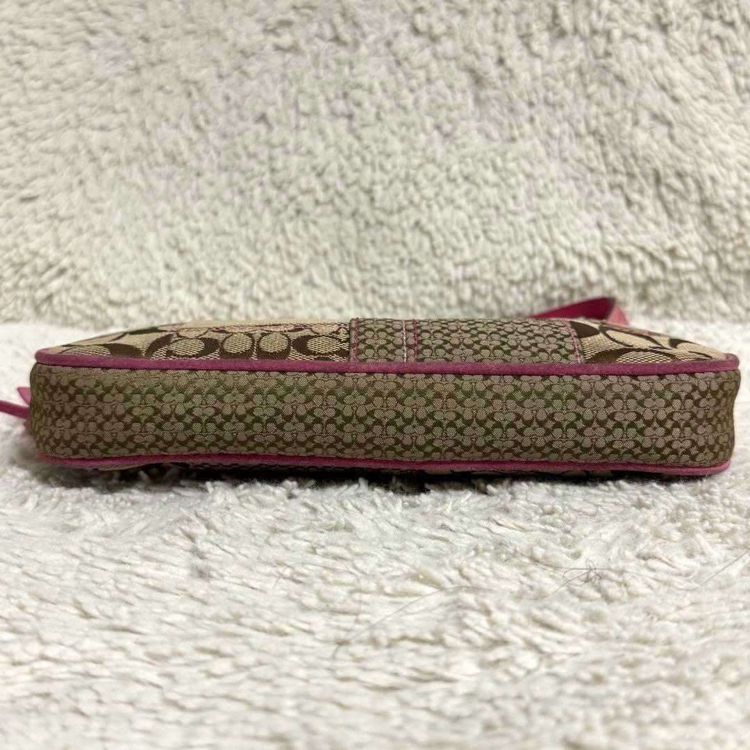 COACH コーチ アクセサリーポーチ シグネチャー ピンク ワンショルダー
