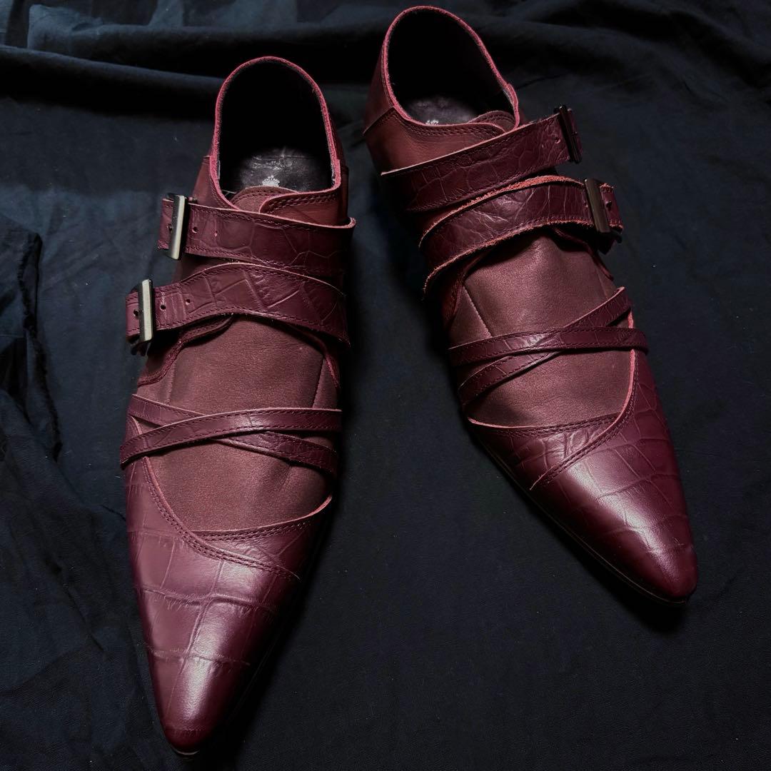 【未使用】トルネードマート　本革レザーシューズ　革靴　ボルドー