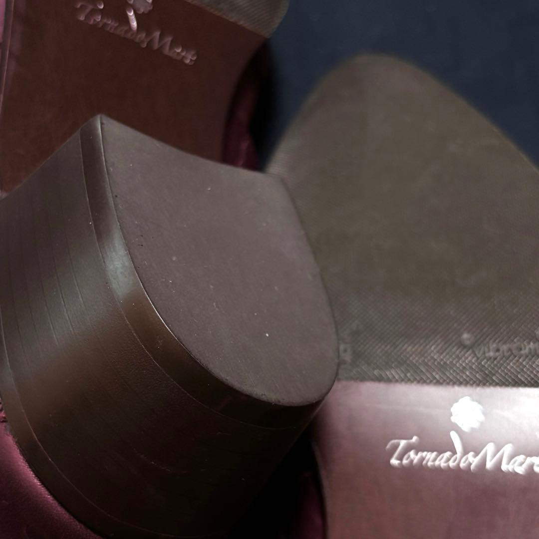 【未使用】トルネードマート　本革レザーシューズ　革靴　ボルドー