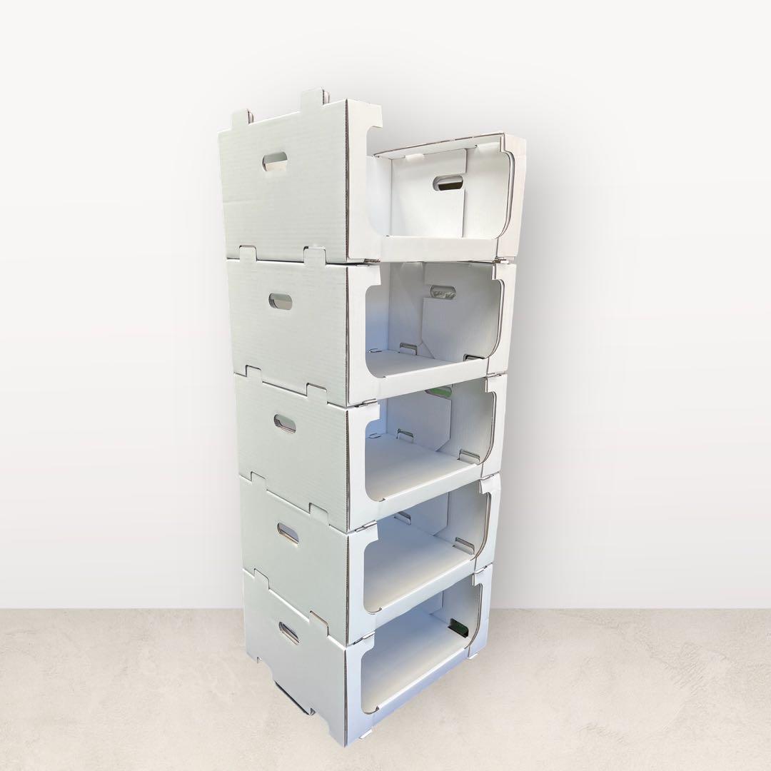 スタッキング 収納 ボックス 段ボール 棚 連結 洋服 収納 DB-13