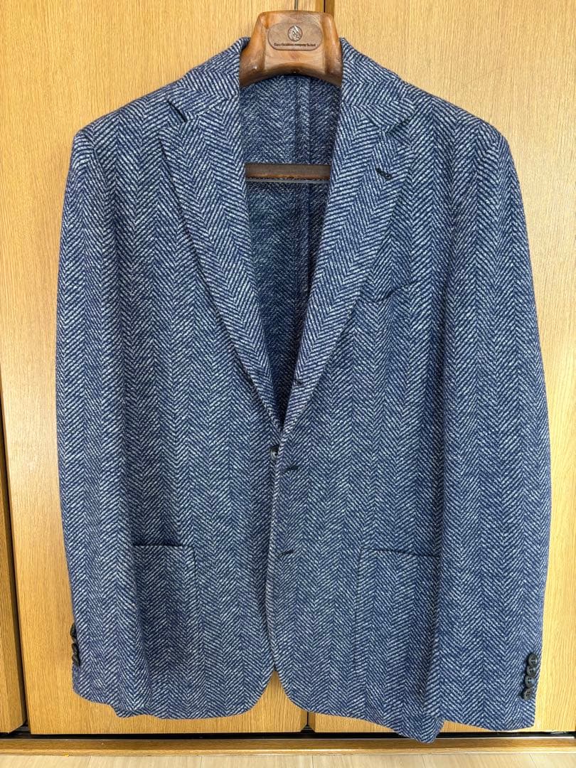 Sartoria ネイビー ヘリンボーン テーラードジャケット