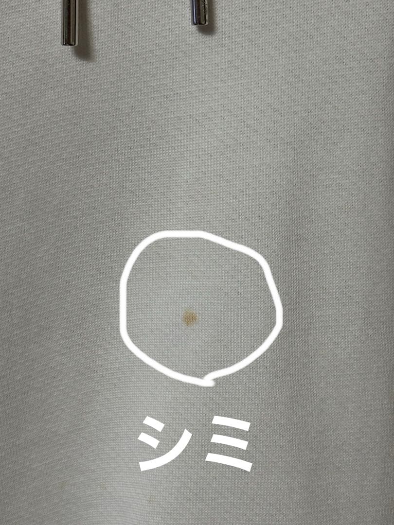 MONCLER フード付きオフホワイトスウェット　正面極小シミ有　sizeS〜M