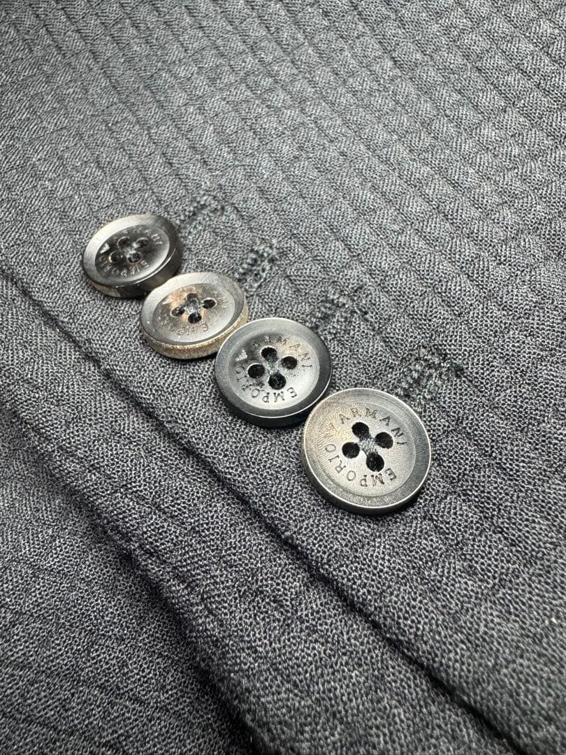 美品　EMPORIO ARMANI　フーデッドグラフチェックジャガードジャケット